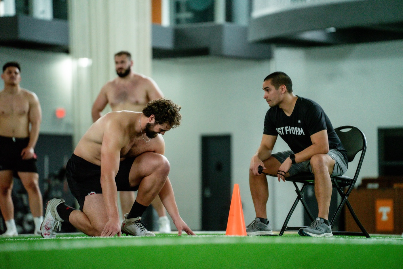 Rich Burnett coaching on the training floor
